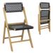 Costway 2/4 Piece Patio Folding Chairs with Woven Rope Seat & High