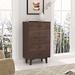 Solid Wood Spray-Painted Drawer Dresser Cabinet with Retro Round Handle