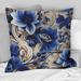 Designart "Cobalt Blue And White Victorian Floral Pattern III" Floral Printed Throw Pillow