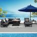 Grey Aluminum Outdoor Patio Furniture Conversation Sectional Sofa Set