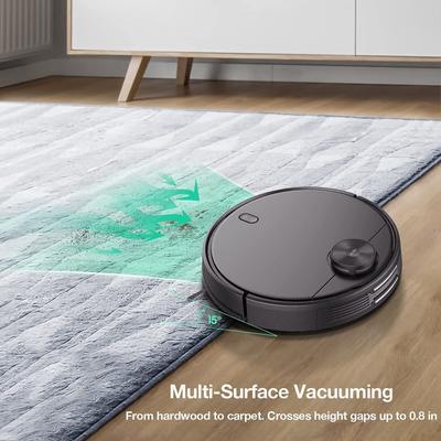 Robot Vacuum w/ LIDAR Mapping Technology, 2100Pa Suction, No-go Zone, Wi-Fi Connected, Self-Charging, for Pet Hair, Hard Floors