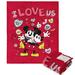 Mickey Mouse Mickey & Minnie I Love Us Silk Touch Sherpa Throw