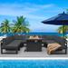 Grey Aluminum Outdoor Patio Furniture Conversation Sectional Sofa Set
