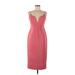 Jill Jill Stuart Casual Dress - Midi V Neck Sleeveless: Pink Solid Dresses - Women's Size 8