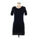 Velvet Casual Dress - Mini: Black Solid Dresses - Women's Size Medium