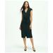 Brooks Brothers Women's Cap Sleeve V-Neck Crepe Sheath Dress | Black | Size 4