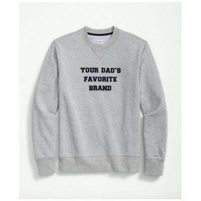 Brooks Brothers Men's Your Dad's Favorite Brand Sweatshirt in French Terry Cotton | Grey | Size Large