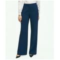 Brooks Brothers Women's Fine Twill Crepe Wide-Leg Trousers | Bright Navy | Size 16