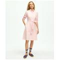 Brooks Brothers Women's Cotton Oxford Belted Shirt Dress | Pink | Size 2