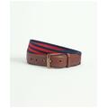 Brooks Brothers Men's Webbed Cotton Belt With Brass-Tone Buckle | Red/Navy | Size 36
