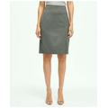 Brooks Brothers Women's Pinstripe Pencil Skirt in Wool Blend | Grey | Size 2