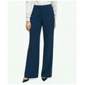 Brooks Brothers Women's Fine Twill Crepe Wide-Leg Trousers | Bright Navy | Size 14