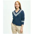 Brooks Brothers Women's Relaxed Linen Tennis Sweater | Navy | Size XL