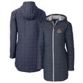 Women's Cutter & Buck Heather Navy Toledo Mud Hens Rainier Primaloft Eco Insulated Hooded Long Coat