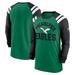 Men's Nike Kelly Green/Black Philadelphia Eagles Classic Arc Raglan Tri-Blend Long Sleeve T-Shirt