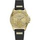 Guess , Lady Frontier Black and Gold Watch ,Yellow female, Sizes: ONE SIZE