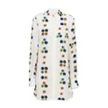 Chloé , Silk Printed Dress with Long Sleeves ,White female, Sizes: M, XL, L