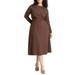 Plus Size Women's Ponte Twist Detail Dress by ELOQUII in Carafe (Size 28)