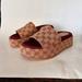 Gucci Shoes | Gucci "Gg" Logo Monogram Angelina Platform Slide Sandals Size 8 (Us) Nib #573018 | Color: Brown/Tan | Size: 8