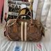 Coach Bags | Coach Metallic Signature Logo Satchel W Brass Hardware. Good Pre-Loved Cond.$125 | Color: Brown/Tan | Size: Os
