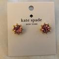 Kate Spade Jewelry | Kate Spade Gold Tone Flying Colors Bezel Stud Earrings Blush Pink Cz Nwt | Color: Gold/Pink | Size: Os