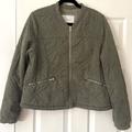 Anthropologie Jackets & Coats | Anthropologie Green Quilted Jacket. Worn A Handful Of Times. | Color: Green/Pink | Size: L