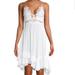 Free People Dresses | Free People Adella Lace Slip Dress In White Size Xs Lace Top Criss Cross Straps | Color: White | Size: Xs