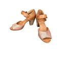 Anthropologie Shoes | Anthropologie Coque Terra Buckle Open Toe Block Heel Sandal Size 37 | Color: Brown/Tan | Size: 6.5