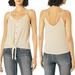 Anthropologie Tops | Anthropologie Canary & Cream Waffle Tie Tank Cream Gold Stripe Sz Large New | Color: Cream/Gold | Size: L