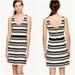 J. Crew Dresses | J. Crew Black Off White Sleeveless Striped A-Line Stretch Summer Spring Dress Xs | Color: Black/White | Size: Xs