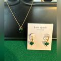 Kate Spade Jewelry | Kate Spade New York Valentine's Day New Green Heart Shaped Earrings With Necklac | Color: Green/Yellow | Size: Os