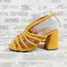 Free People Shoes | New Free People Colette Cinched Leather Slingback Heel Sandal T507 | Color: Yellow | Size: 7