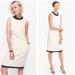 J. Crew Dresses | J. Crew Cream Black Ruffle Trim Textured Shift Dress Size 0 Style #F9888 | Color: Black/White | Size: 0