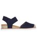 Skechers Women's BOBS Desert Kiss - Sun Shining Sandals | Size 7.5 | Navy | Textile | Vegan | Machine Washable