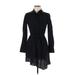 Derek Lam 10 Crosby Casual Dress - Mini High Neck Long sleeves: Black Dresses - Women's Size 2