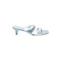Tod's Sandals: Slide Kitten Heel Casual Blue Shoes - Women's Size 9 - Open Toe