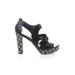 Plume By Faryl Robin Heels: Black Print Shoes - Women's Size 8 - Almond Toe