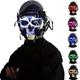 WILsem Cyberpunk Gothic LED Mask Skull Helmet Techwear Futuristic Helmet Halloween Cosplay Costume Accessory for Adult (Classic+Claws)