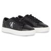 Sneaker CALVIN KLEIN JEANS "CLASSIC CUPSOLE LACEUP LTH WN", Damen, Gr. 38, schwarz-weiß (schwarz, weiß), Leder, unifarben mit Farbeinsatz, sportlich, Schuhe, mit seitlichem Logoschriftzug, Freizeitschuh, Halbschuh, Schnürschuh
