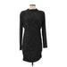 Alexia Admor Casual Dress - Sweater Dress: Black Tweed Dresses - Women's Size 8