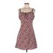 Shein Casual Dress - Mini: Burgundy Print Dresses - Women's Size Medium