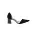 Zara Basic Heels: D'Orsay Chunky Heel Cocktail Black Shoes - Women's Size 37 - Pointed Toe