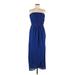 Rhyme Los Angeles Casual Dress Open Neckline Sleeveless: Blue Solid Dresses - New - Women's Size Medium
