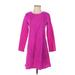 Amanda Uprichard Casual Dress - Mini Crew Neck 3/4 sleeves: Purple Print Dresses - Women's Size Small