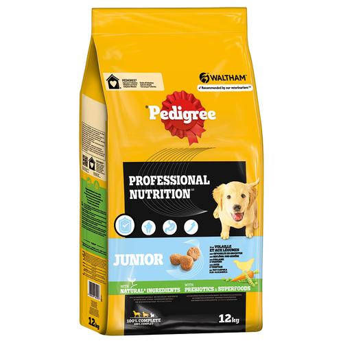 2x 12kg Pedigree Professional Nutrition Junior mit Geflügel & Gemüse Hundefutter trocken