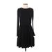 Ann Taylor LOFT Casual Dress - Sweater Dress: Black Solid Dresses - Women's Size Small