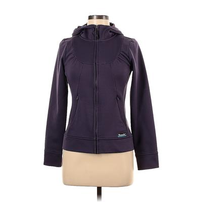 Moosejaw Zip Up Hoodie: Purple Solid Tops - Women's Size Small