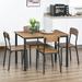 17 Stories Waltrudis Rectangular 43.25" L x 27.5" W Dining Set Wood/Metal in Brown/Gray | 29.5 H x 27.5 W x 43.25 D in | Wayfair