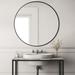 Ebern Designs Pieterjan Metal Round Wall Mirror for Bathroom/Vanity Mirror Metal in White/Black | 36 H x 36 W x 1.06 D in | Wayfair