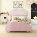 Wildon Home® Dyneisha Bed Upholstered/Velvet in Pink | 39.4 H x 41.3 W x 78.1 D in | Wayfair B50E12152AAA4A78B8286C17DB59AE56